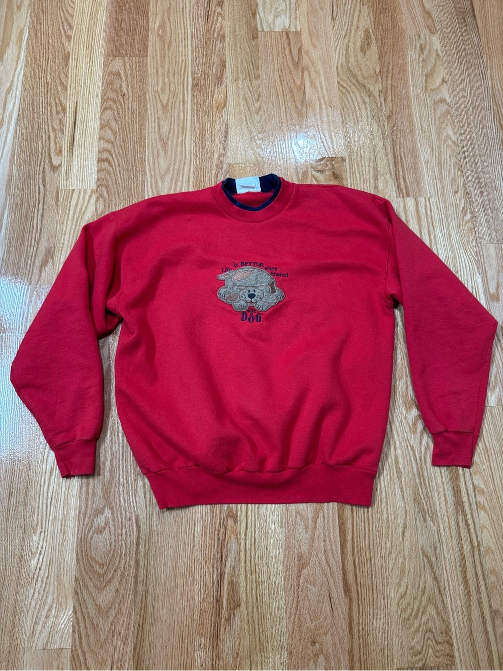 Vintage Dog Lover Crewneck Sweatshirt Womens Size Large 90s